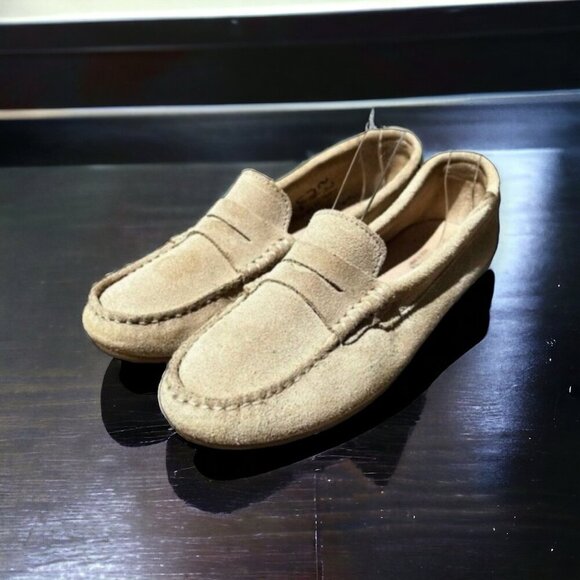 🌻Enzo Tesoti 82585 Light Khaki Tan Suede Penny Loafers Driving Shoes Size 40 - Picture 1 of 10